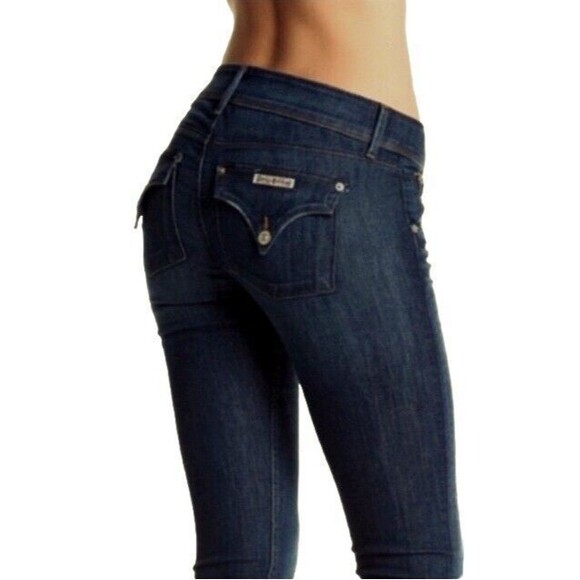 Hudson Collin Mid-Rise Skinny Women's Flap Pocket Dark Blue Jeans Size 26 - Picture 4 of 9